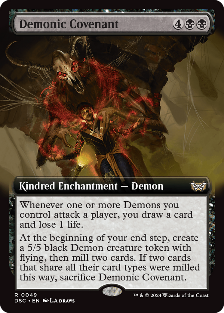 Demonic Covenant (Extended Art) [Duskmourn: House of Horror Commander] | Empire Gaming NC