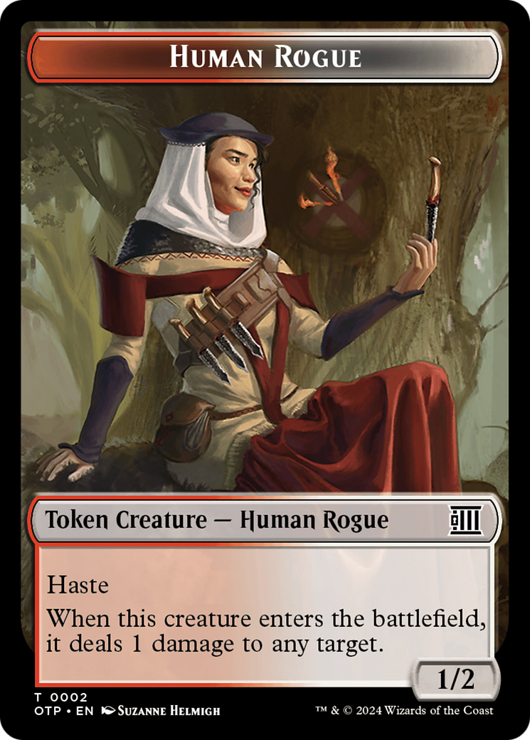 Human Rogue // Plot Double-Sided Token [Outlaws of Thunder Junction: Breaking News Tokens] | Empire Gaming NC