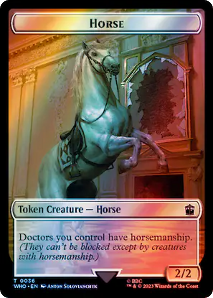 Horse // Alien Salamander Double-Sided Token (Surge Foil) [Doctor Who Tokens] | Empire Gaming NC