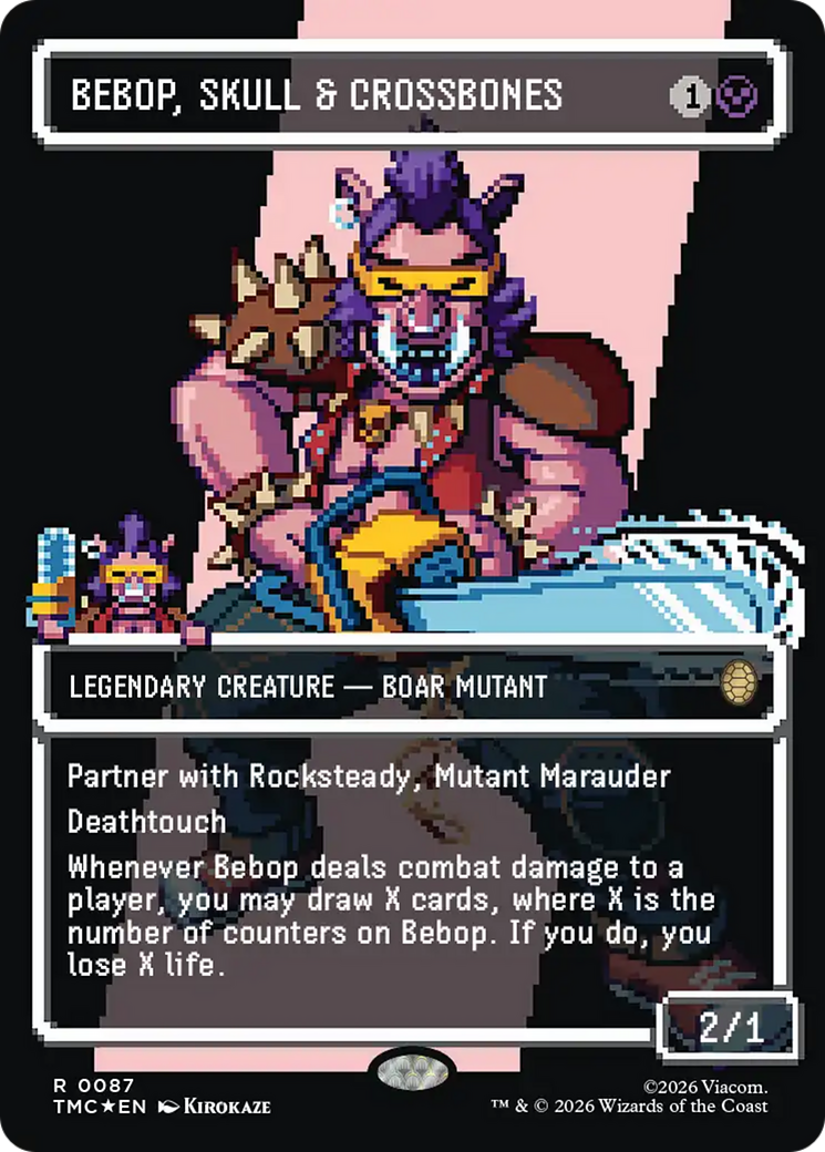 Bebop, Skull & Crossbones (Borderless) (Surge Foil) [Teenage Mutant Ninja Turtles Commander] | Empire Gaming NC