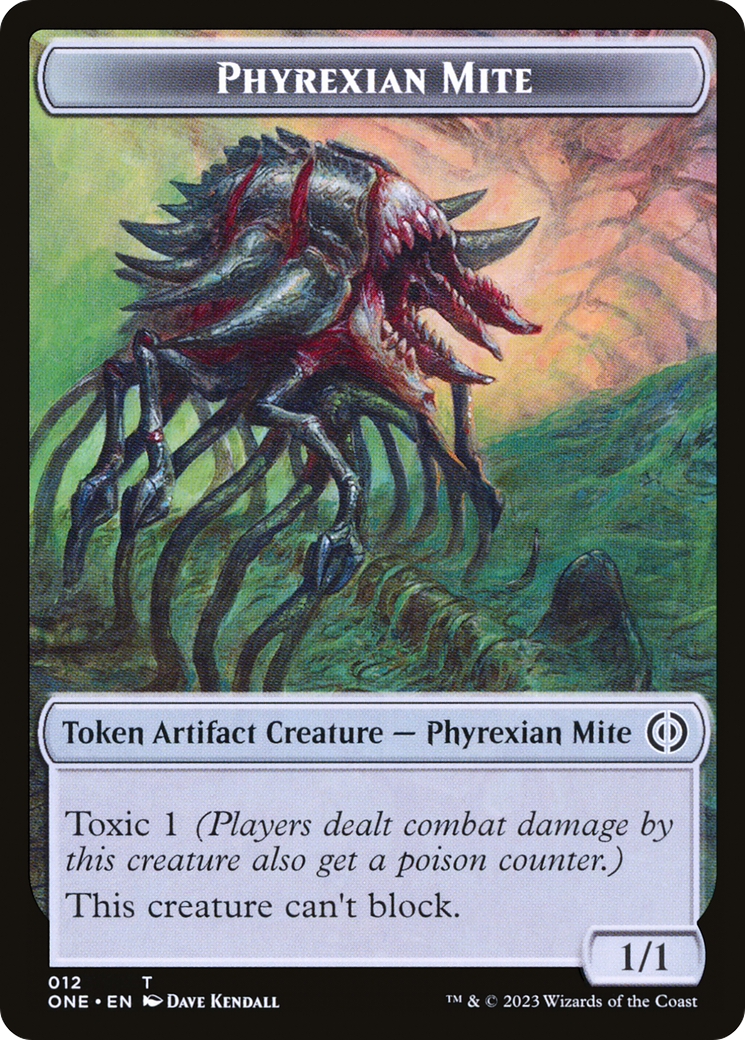 Phyrexian Mite Token (012) // Phyrexian Golem Double-Sided Token [Phyrexia: All Will Be One Tokens] | Empire Gaming NC