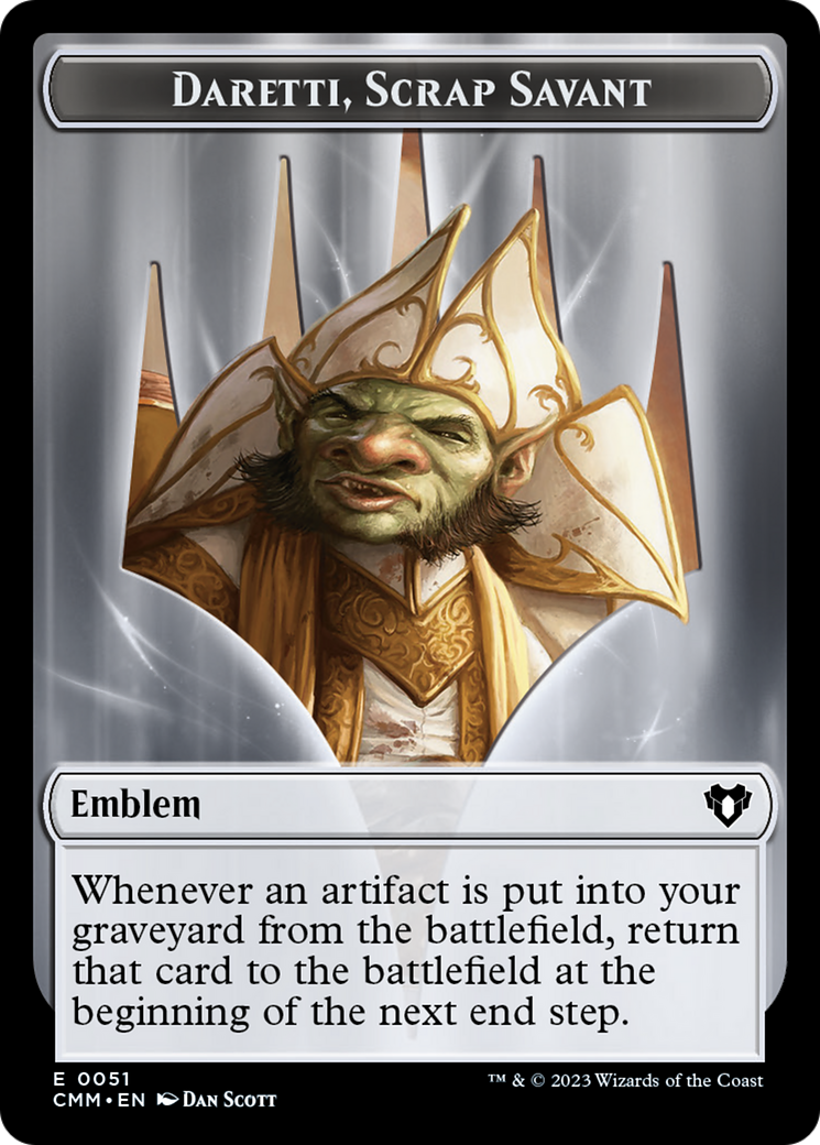 Daretti, Scrap Savant Emblem [Commander Masters Tokens] | Empire Gaming NC