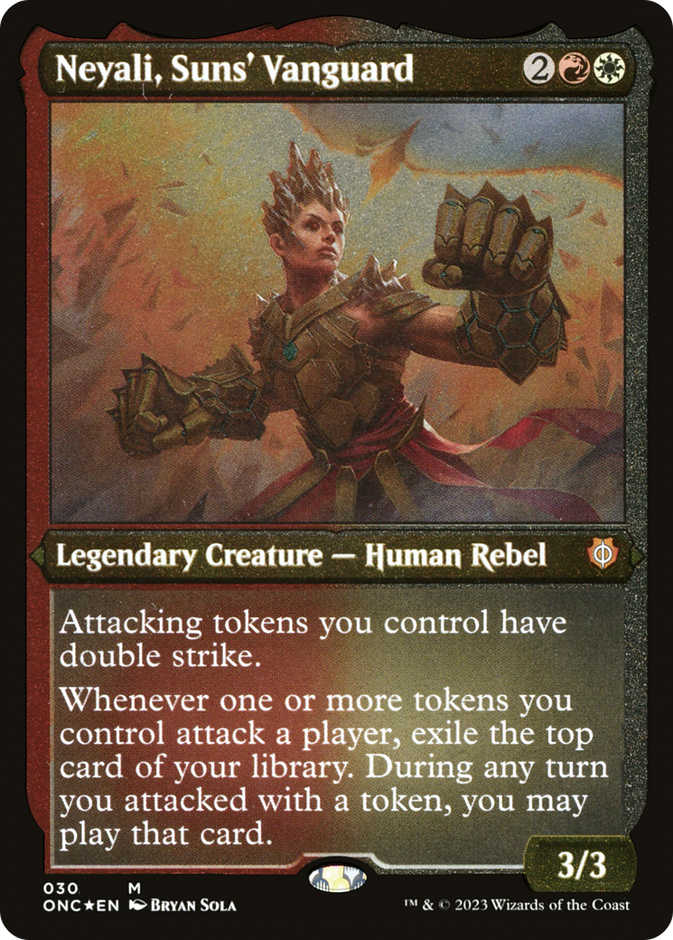 Neyali, Suns' Vanguard (Foil Etched) (Display Commander) [Phyrexia: All Will Be One Commander] | Empire Gaming NC