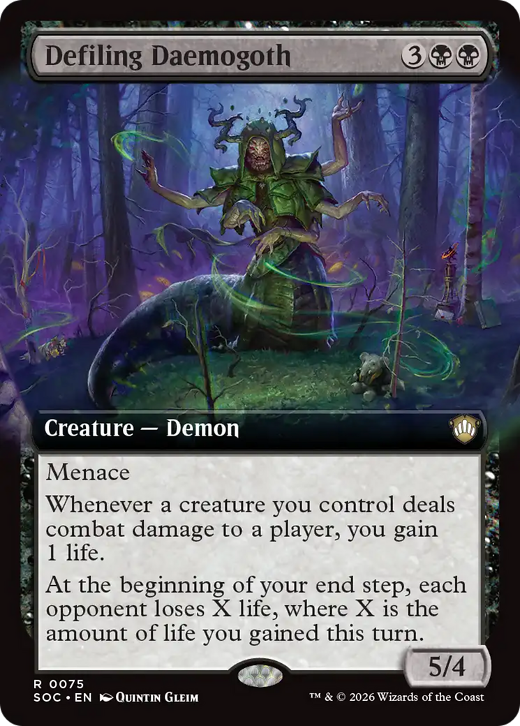 Defiling Daemogoth (Extended Art) [Secrets of Strixhaven Commander] | Empire Gaming NC