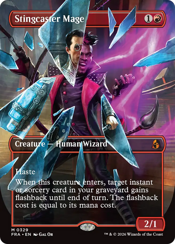 Stingcaster Mage (Borderless) (Facet Foil) [Reality Fracture] | Empire Gaming NC