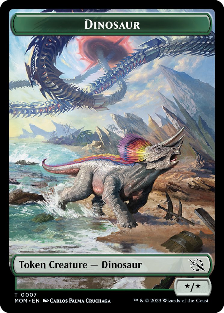 Soldier // Dinosaur Double-Sided Token [March of the Machine Tokens] | Empire Gaming NC
