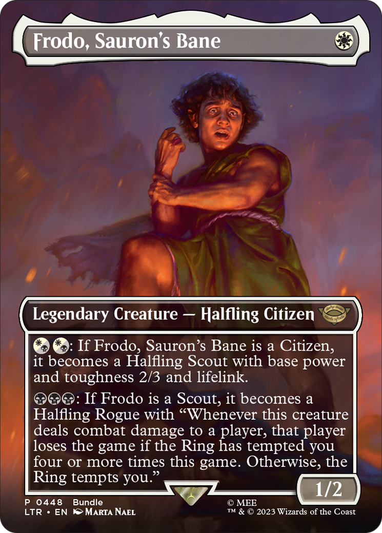 Frodo, Sauron's Bane (Borderless Alternate Art) [The Lord of the Rings: Tales of Middle-Earth] | Empire Gaming NC