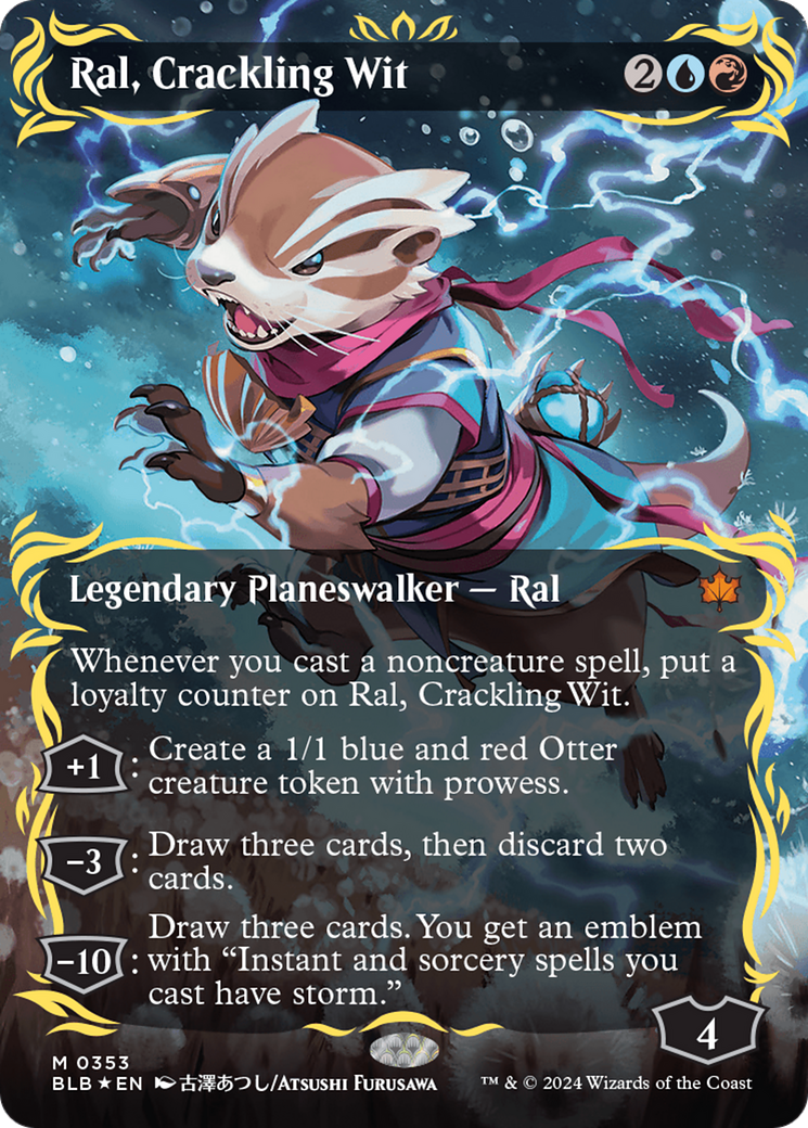 Ral, Crackling Wit (Borderless) (Raised Foil) [Bloomburrow] | Empire Gaming NC