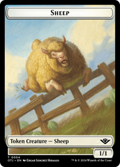 Treasure // Sheep Double-Sided Token [Outlaws of Thunder Junction Tokens] | Empire Gaming NC