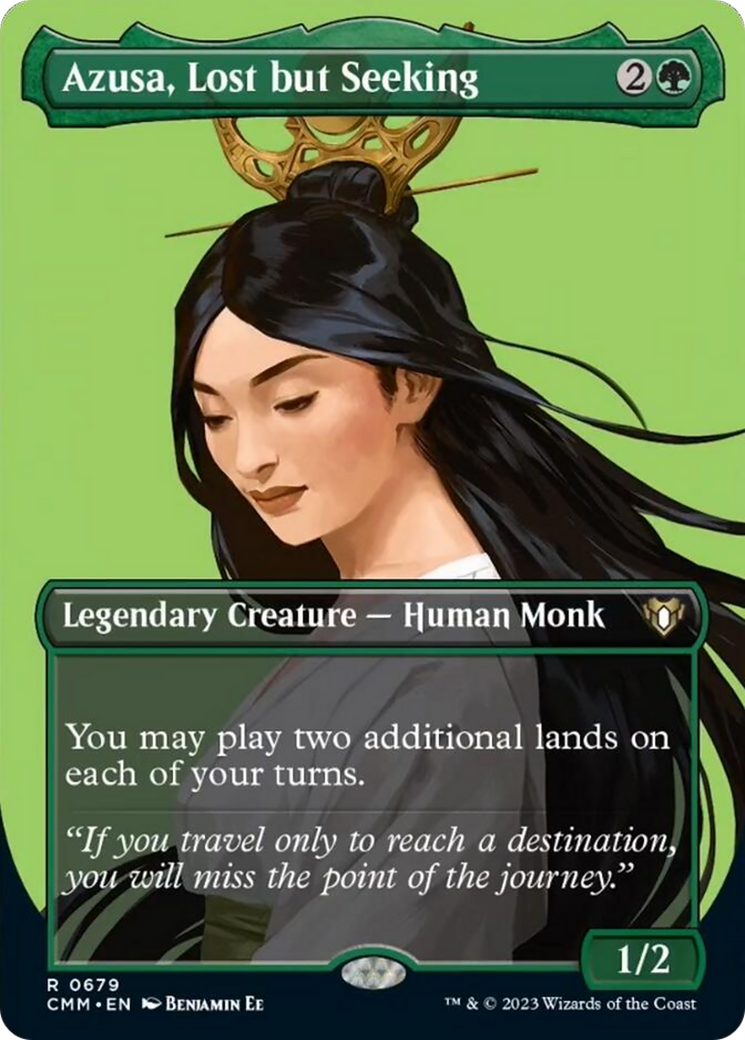 Azusa, Lost but Seeking (Borderless Profile) [Commander Masters] | Empire Gaming NC