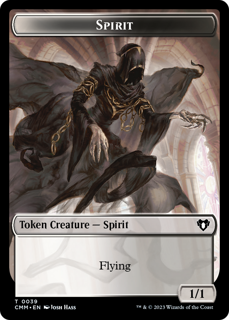 Spirit (0039) // Knight Double-Sided Token [Commander Masters Tokens] | Empire Gaming NC