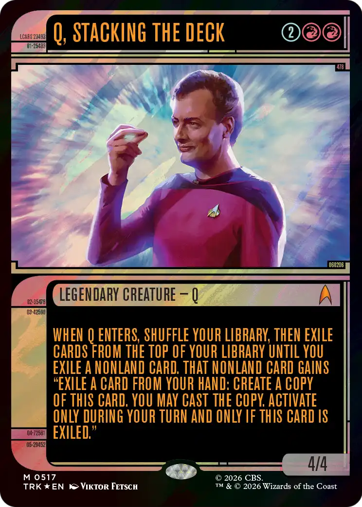 Q, Stacking the Deck (Showcase) (Surge Foil) [Star Trek] | Empire Gaming NC