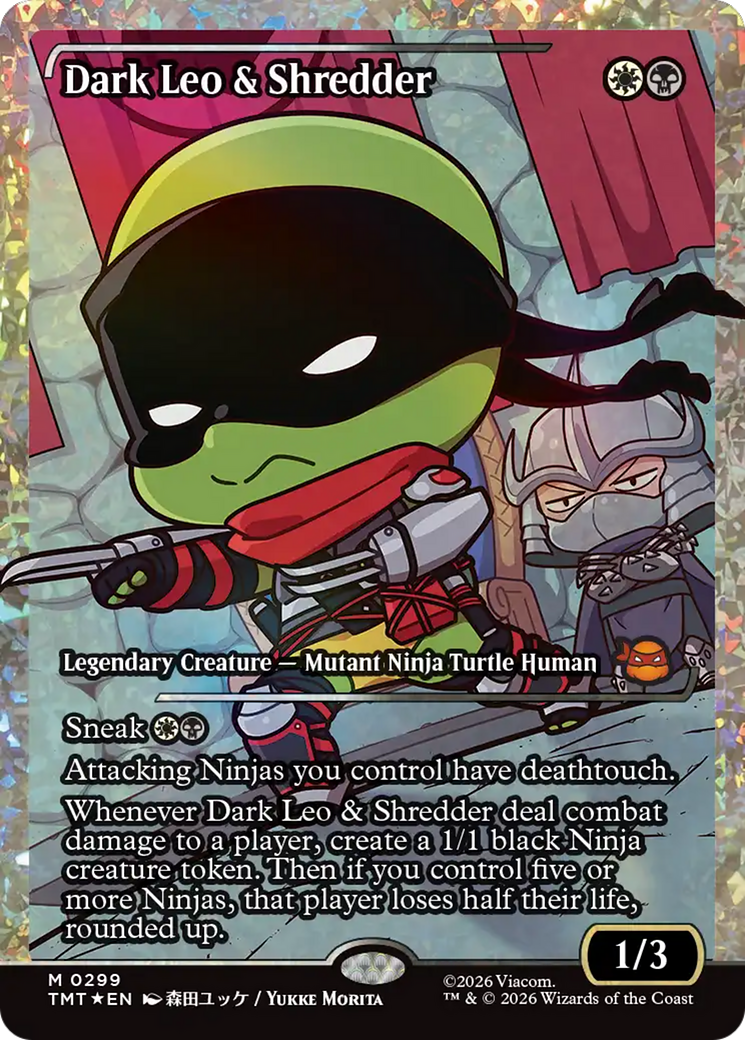 Dark Leo & Shredder (Showcase) (Fracture Foil) [Teenage Mutant Ninja Turtles] | Empire Gaming NC