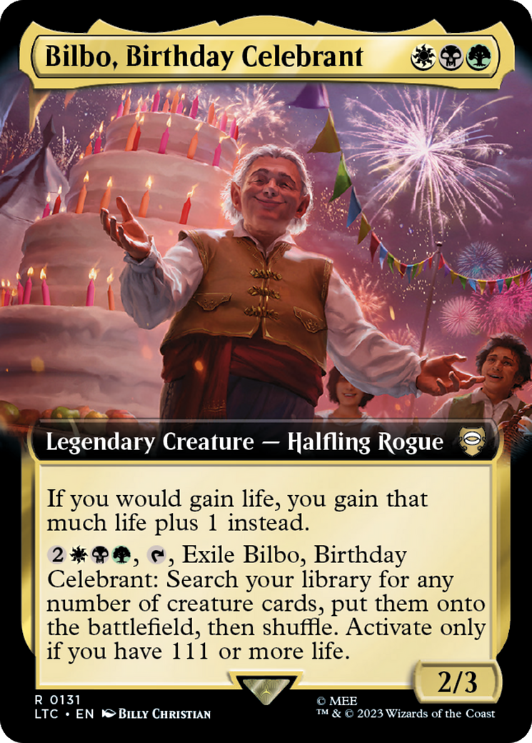 Bilbo, Birthday Celebrant (Extended Art) [The Lord of the Rings: Tales of Middle-Earth Commander] | Empire Gaming NC