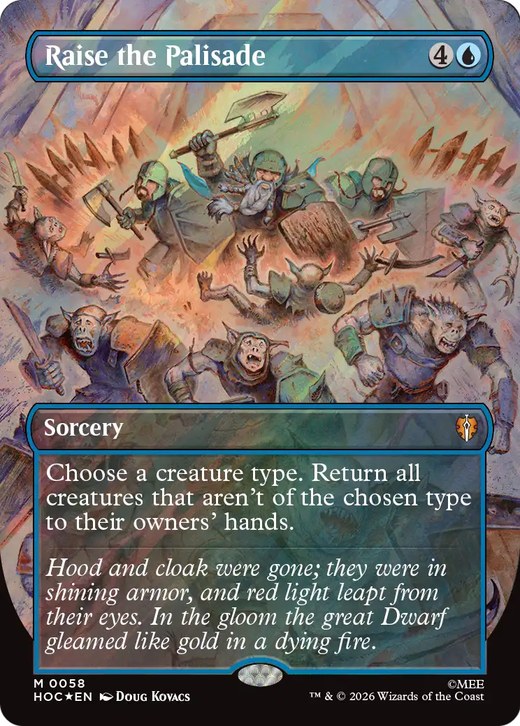Raise the Palisade (Borderless) (Surge Foil) [The Hobbit: Eternal-Legal] | Empire Gaming NC
