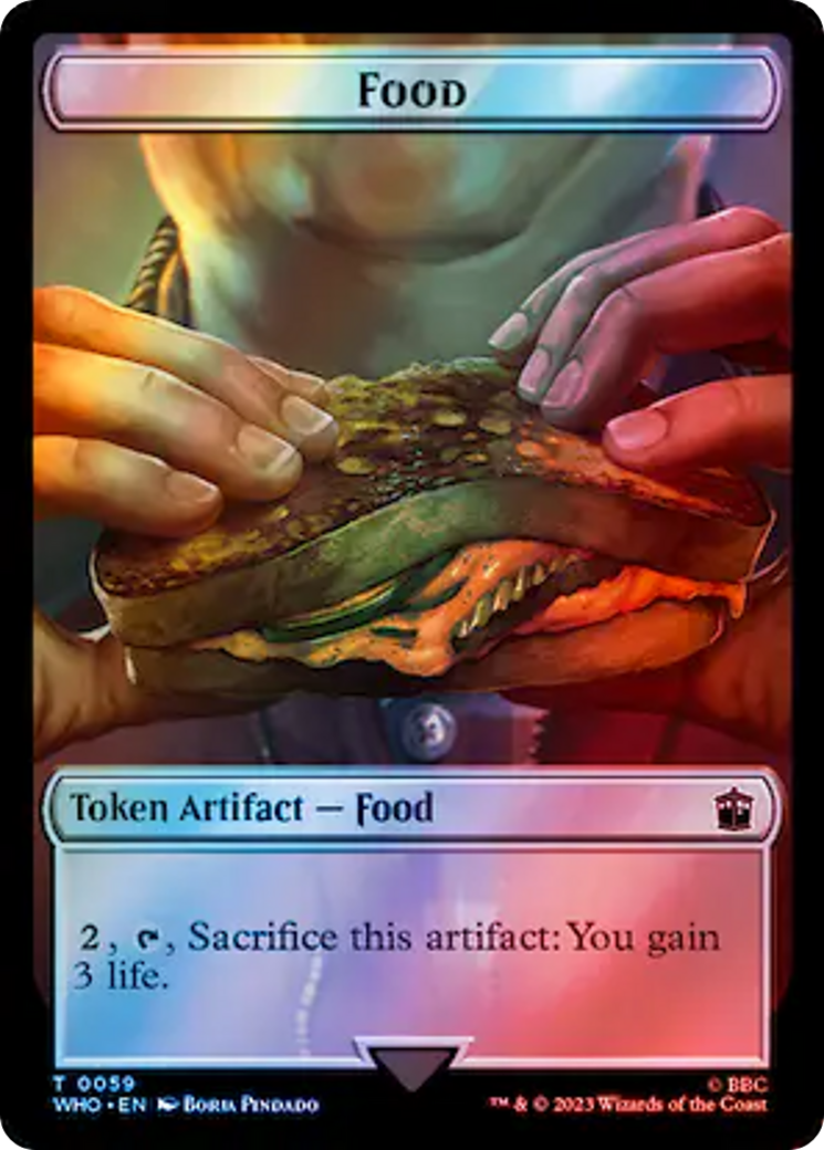 Alien Rhino // Food (0059) Double-Sided Token (Surge Foil) [Doctor Who Tokens] | Empire Gaming NC