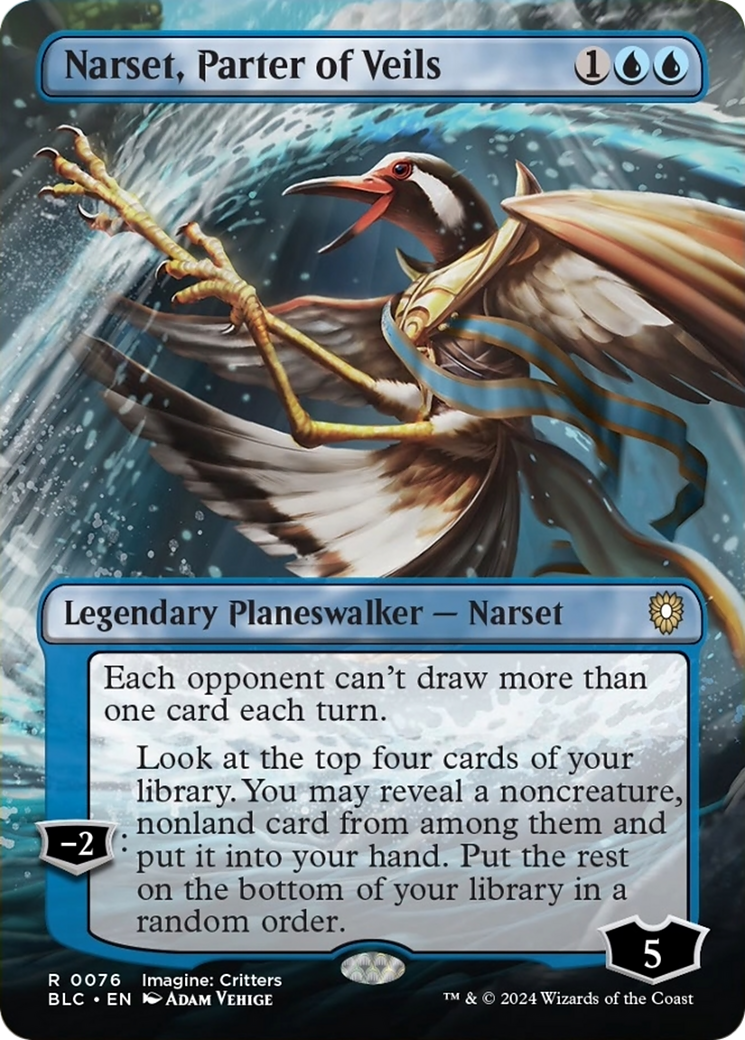 Narset, Parter of Veils (Borderless) [Bloomburrow Commander] | Empire Gaming NC