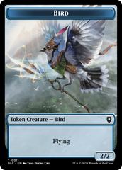 Bird (011) // Shark Double-Sided Token [Bloomburrow Commander Tokens] | Empire Gaming NC