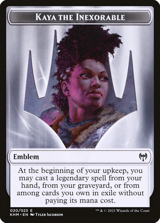 Treasure // Kaya, the Inexorable Emblem Double-Sided Token [Kaldheim Tokens] | Empire Gaming NC
