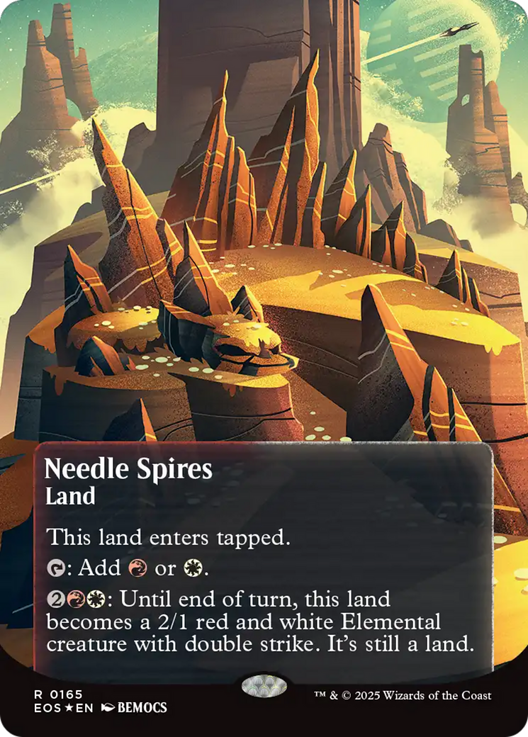 Needle Spires (0165) (Borderless) (Galaxy Foil) [Edge of Eternities: Stellar Sights] | Empire Gaming NC