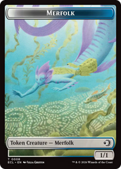 Merfolk // Worm Double-Sided Token [Lorwyn Eclipsed Tokens] | Empire Gaming NC