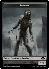 Zombie (Ripple Foil) // Elephant Double-Sided Token [Modern Horizons 3 Commander Tokens] | Empire Gaming NC