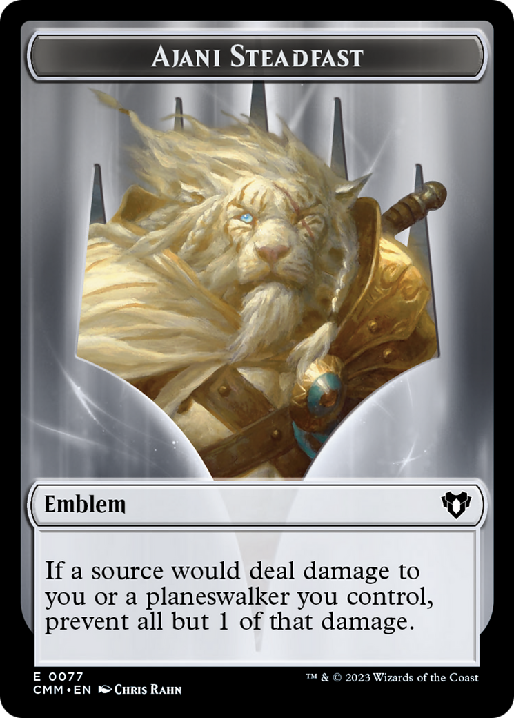 Ajani Steadfast Emblem // Wizard Double-Sided Token [Commander Masters Tokens] | Empire Gaming NC