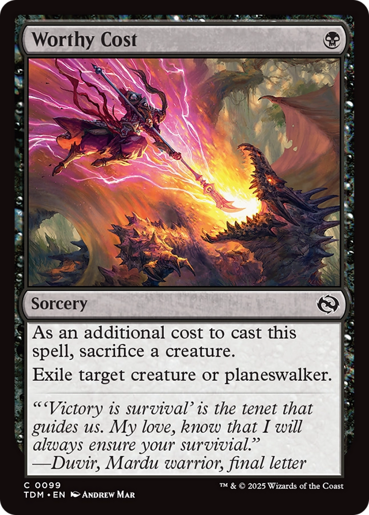 Worthy Cost [Tarkir: Dragonstorm] | Empire Gaming NC