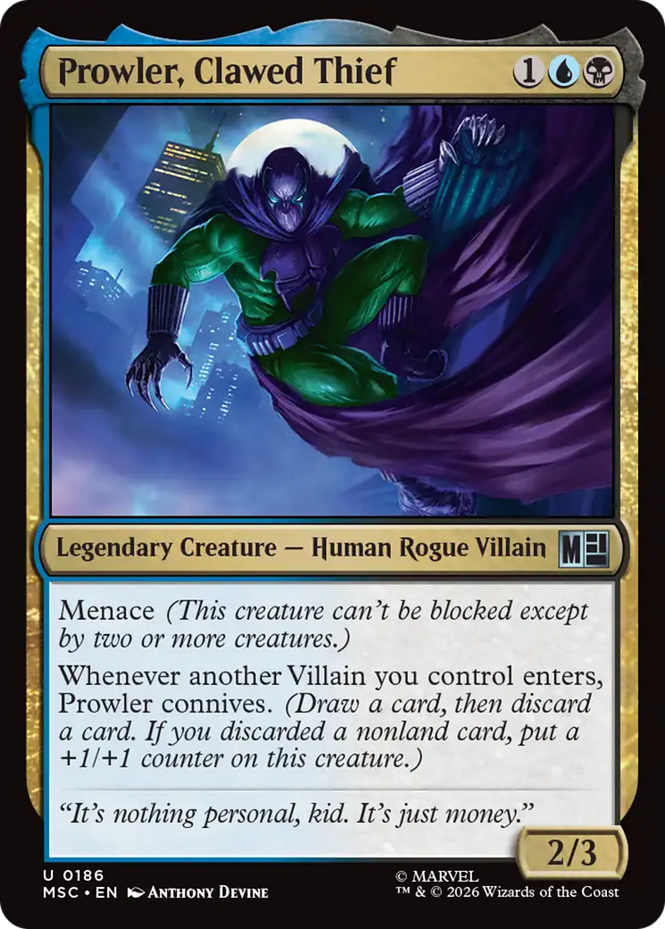 Prowler, Clawed Thief (Surge Foil) [Marvel Super Heroes] | Empire Gaming NC