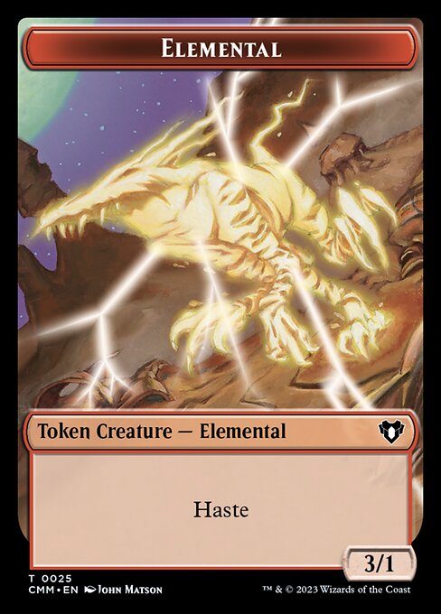 Treasure // Elemental (0025) Double-Sided Token [Commander Masters Tokens] | Empire Gaming NC