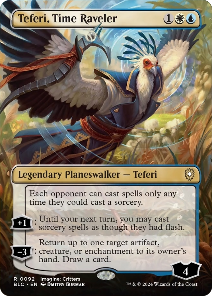 Teferi, Time Raveler (Borderless) [Bloomburrow Commander] | Empire Gaming NC