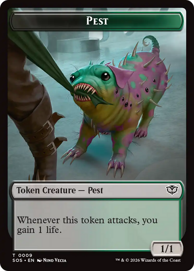 Fractal (0005) // Pest (0009) Double-Sided Token [Secrets of Strixhaven Tokens] | Empire Gaming NC