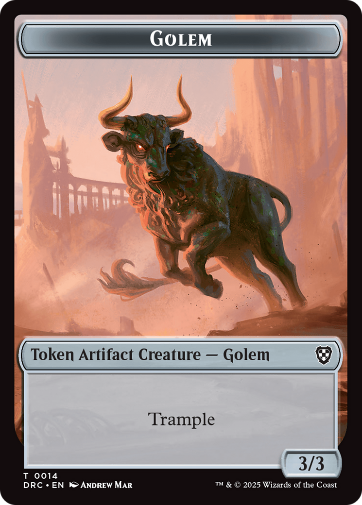 Golem (0014) // Thopter (0010) Double-Sided Token [Aetherdrift Tokens] | Empire Gaming NC