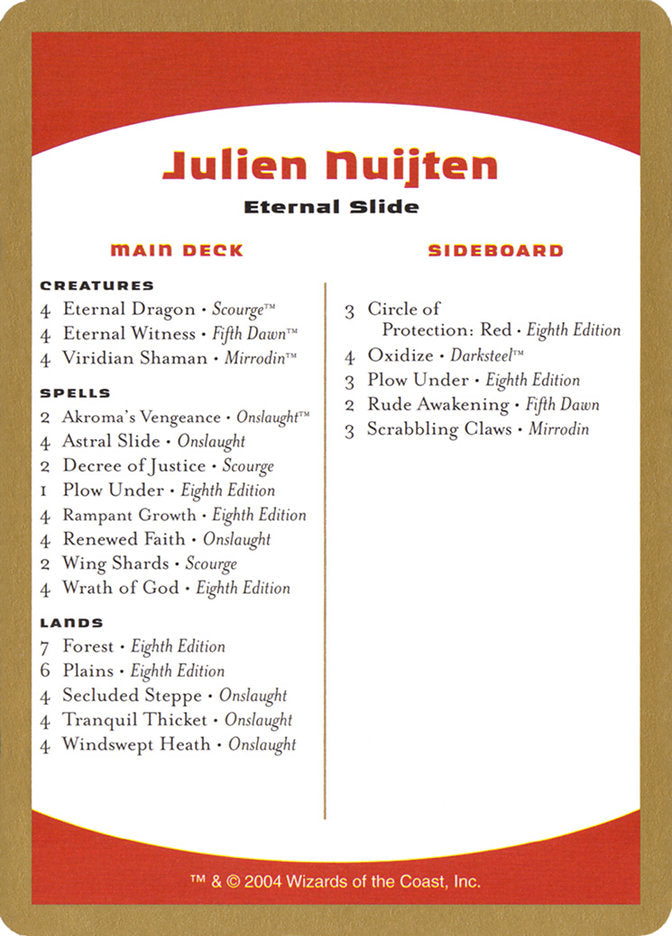 Julien Nuijten Decklist [World Championship Decks 2004] | Empire Gaming NC