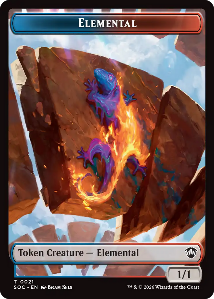 Elemental (0021) // Phyrexian Myr Double-Sided Token [Secrets of Strixhaven Commander Tokens] | Empire Gaming NC