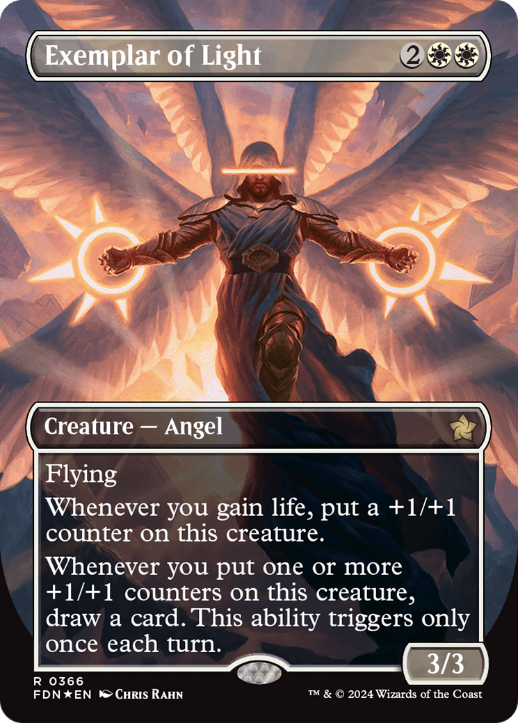 Exemplar of Light (Borderless) (Mana Foil) [Foundations] | Empire Gaming NC