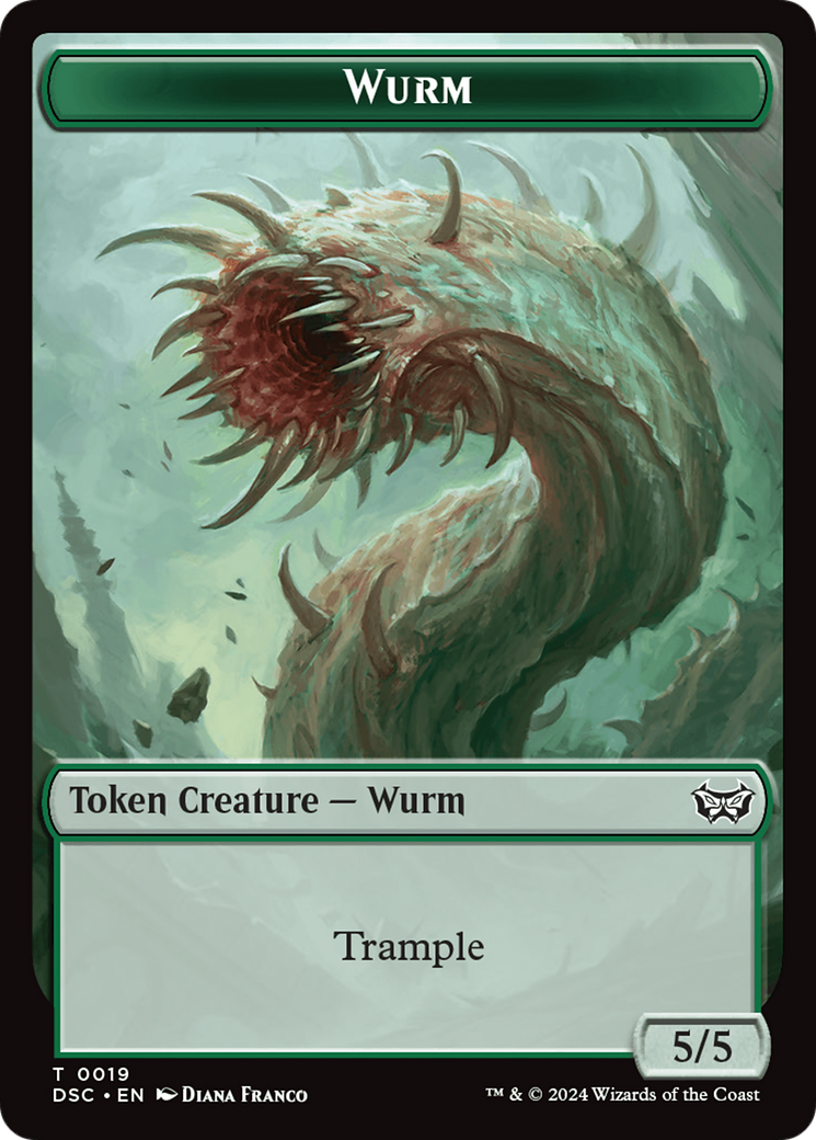 Wurm (0019) // Insect (0010) Double-Sided Token [Duskmourn: House of Horror Commander Tokens] | Empire Gaming NC