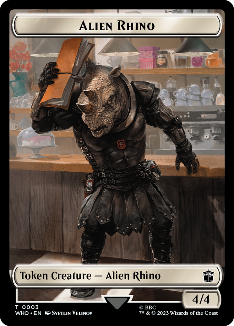 Alien Rhino // Alien Salamander Double-Sided Token (Surge Foil) [Doctor Who Tokens] | Empire Gaming NC