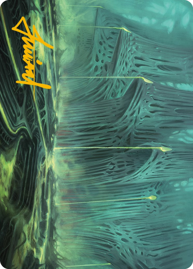 Swamp Art Card (Gold-Stamped Signature) [Phyrexia: All Will Be One Art Series] | Empire Gaming NC