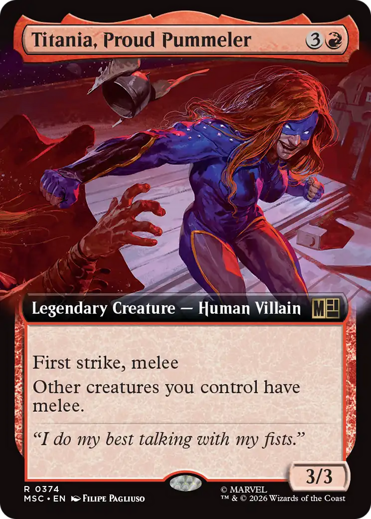 Titania, Proud Pummeler (Extended Art) [Marvel Super Heroes Commander] | Empire Gaming NC