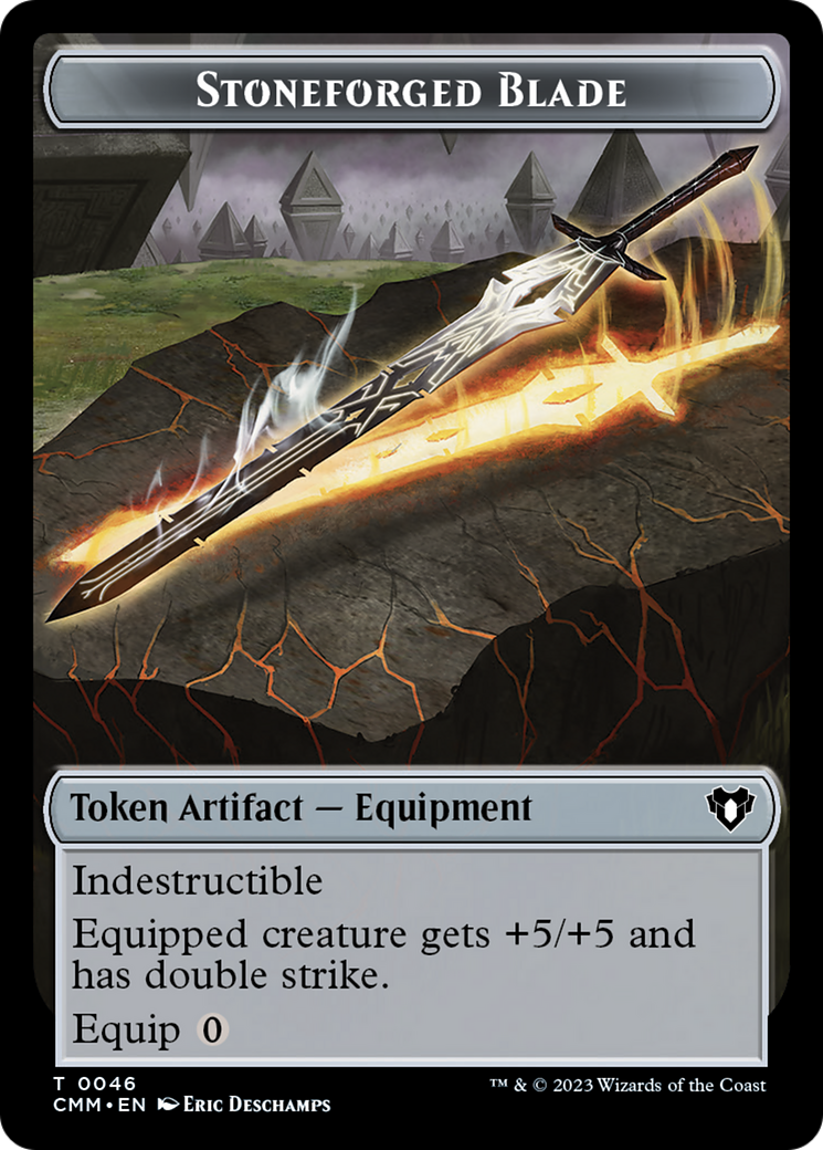 Servo // Stoneforged Blade Double-Sided Token [Commander Masters Tokens] | Empire Gaming NC