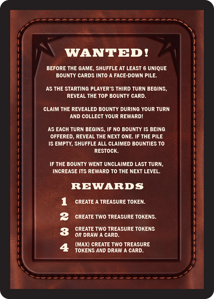 Bounty: The Outsider // Bounty Rules Double-Sided Token [Outlaws of Thunder Junction Commander Tokens] | Empire Gaming NC