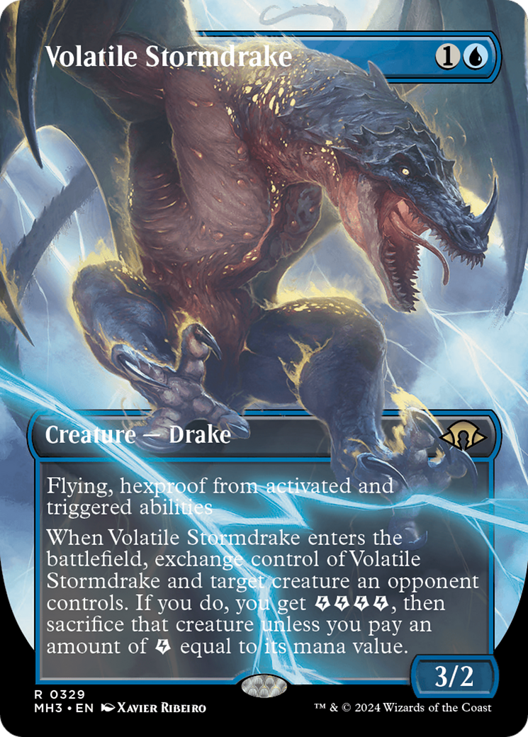 Volatile Stormdrake (Borderless) [Modern Horizons 3] | Empire Gaming NC