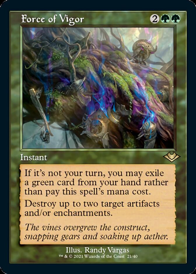 Force of Vigor (Retro Foil Etched) [Modern Horizons] | Empire Gaming NC