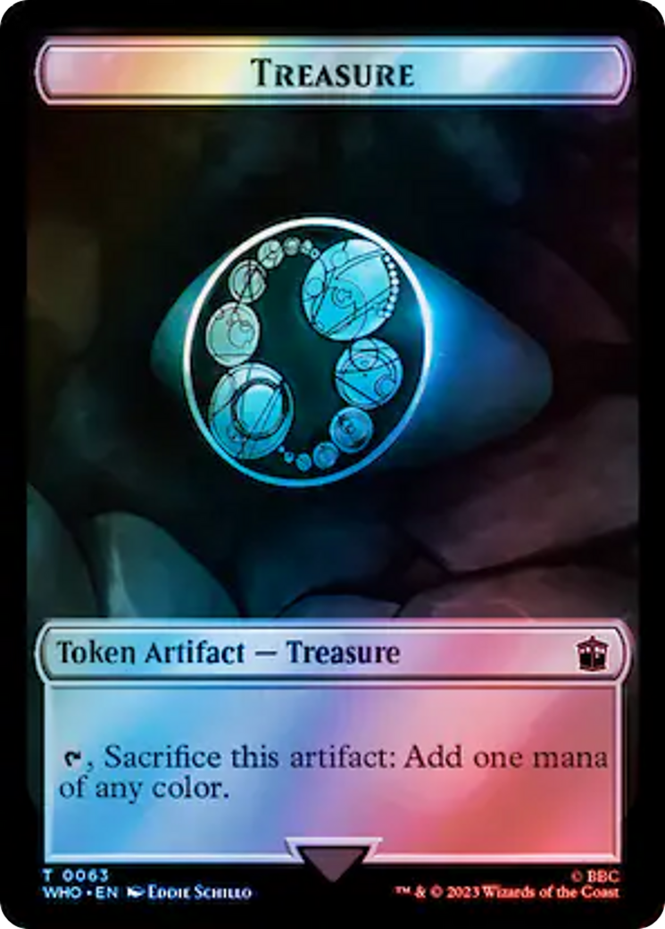 Alien Angel // Treasure (0063) Double-Sided Token (Surge Foil) [Doctor Who Tokens] | Empire Gaming NC