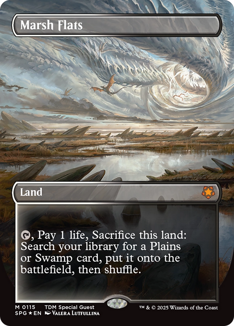 Marsh Flats (Borderless) (Dragonscale Foil) [Tarkir: Dragonstorm Special Guests] | Empire Gaming NC