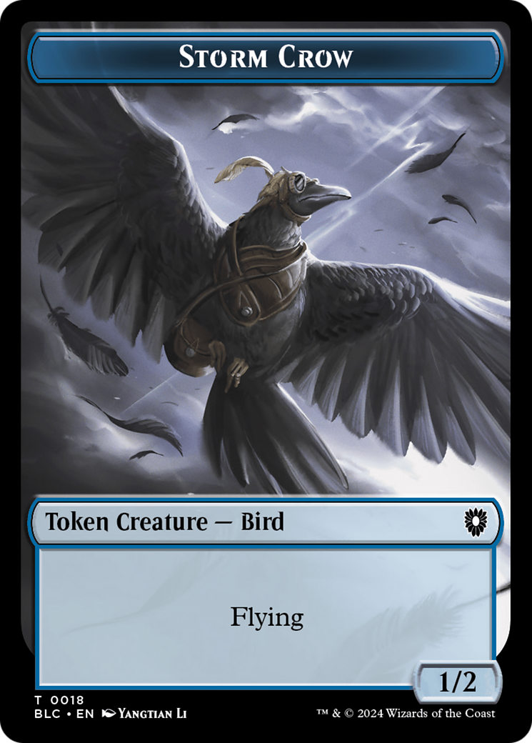 Storm Crow // Bird (003) Double-Sided Token [Bloomburrow Commander Tokens] | Empire Gaming NC