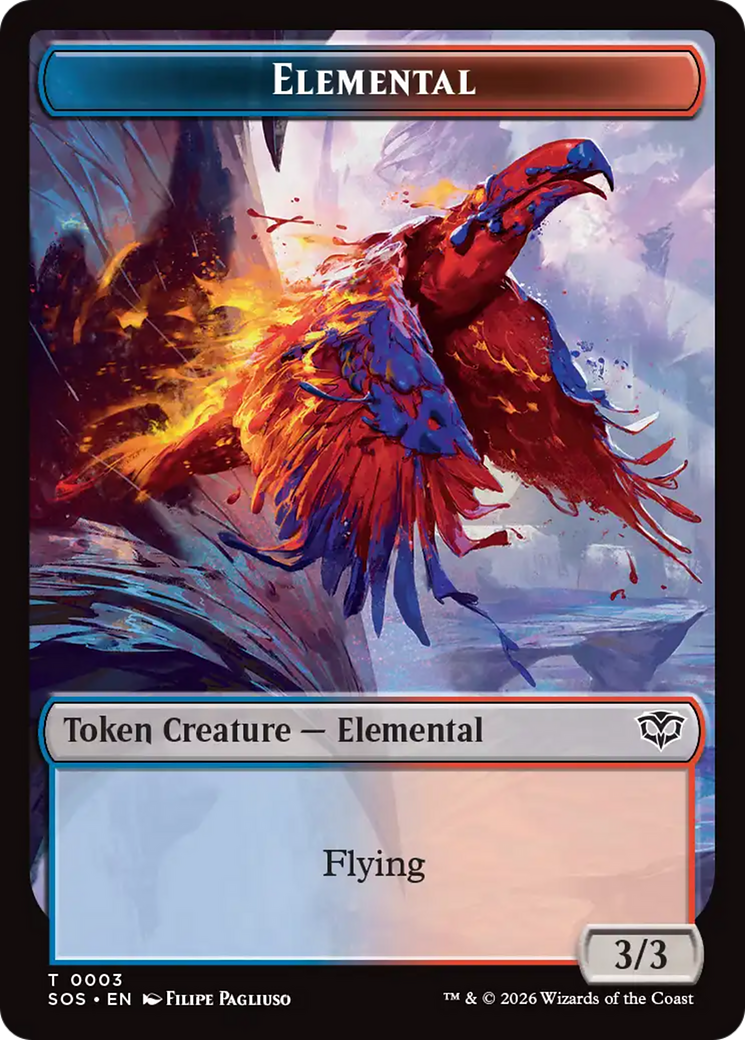 Elemental (0003) // Treasure Double-Sided Token [Secrets of Strixhaven Tokens] | Empire Gaming NC