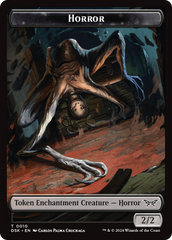 Horror // Glimmer Double-Sided Token [Duskmourn: House of Horror Tokens] | Empire Gaming NC