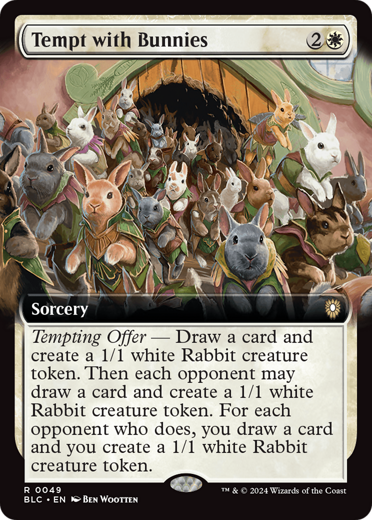 Tempt with Bunnies (Extended Art) [Bloomburrow Commander] | Empire Gaming NC